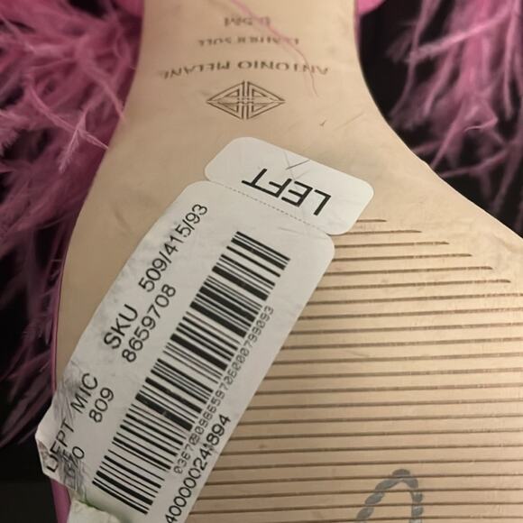 Antonio Melani Breast Cancer Awareness Capsule Stacy Feather Stilettos 9.5M - Picture 2 of 6